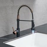 LED Commercial Kitchen Faucet with Pull Down Sprayer, Single Handle Single Lever Kitchen Sink Faucet W1932P171738