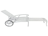 193*64.5*93cm Backrest Adjustable Courtyard Cast Aluminum Lying Bed White 04914009