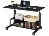 Height Adjustable Desk Standing Desk Small Desk for Small Spaces, Mobile Rolling Computer Desk on 58805378