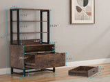 2-Drawer File Cabinet, Vertical Filing Cabinet with Lock & Bookshelf for Home Office 45090894