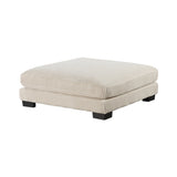 1pc Modern Living Room Ottoman Plush Beige Corduroy Fabric Upholstery Plywood Frame Furniture B011P220633