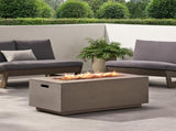 40" Outdoor 40,000 BTU Rectangular MgO Concrete Propane Fire Pit, Dark Grey 63492.00LGRY-40K