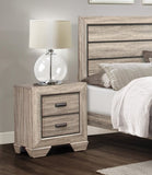 Natural Finish 1pc Nightstand Flat Cup Pulls Two Dovetail Drawers Wooden Bed Side Table Bedroom B01149471