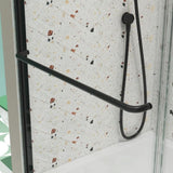 Bypass shower door, sliding door, with 1/4" tempered glass and Matted black finish 44-48"x70" W2122131037