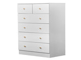 White particleboard with a textured melamine finish, 66*40*111cm, 42 drawer cabinet, matte gold 30910950