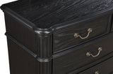 ZNTS 1pc Traditional Vintage Antique Drawer Pull 5-Drawer Chest Black Gray Dark Finish Bedroom Living B011P167896