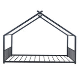 Full Size Metal House Bed, Black MF305893AAB