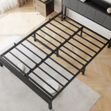 Queen Size Bed Frame, Storage Headboard with Charging Station, Solid and Stable, Noise Free, No Box W840P195212