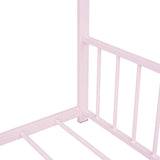 Full Size Metal House Bed, Pink MF305893AAH