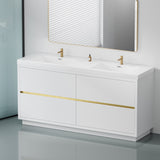 72" Freestanding Bathroom Vanity with Sink, Bathroom Storage Vanity Cabinet with Stone Resin W1573P211198