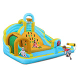 ZNTS Inflatable castle for children with inflator 450W, slide, jump area, climbing wall, 395 x 350 x 260 48941692