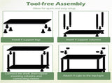 Black 3-Tier Garage Storage Shelf, PP Material 100LBS Per Shelf Tool-Free Assembly 49611526