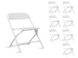6pcs Injection Molding Classic Garden Plastic Folding Chair White 79236463