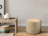 Decor Round Pouf Ottoman Double-Strand Beige Paper Rope Pouf Footrest, Foot Stool, 33969426