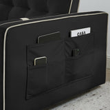 Modern 55.5" Pull Out Sleep Sofa Bed 2 Seater Loveseats Sofa Couch with side pockets, Adjsutable W119368698