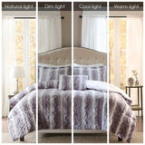 King 4PC Faux Fur Comforter Set B03596926