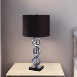 ONE PAIR OF 29"H SILVER 3-RING WITH OUTLET TABLE LAMP B080P334831