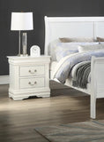 ZNTS 1pc White Finish Two Drawers Louis Philip Nightstand Solid Wood Contemporary & Simple Style B01181968