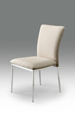 Contemporary Faux Leatheratte Side Chair Set of 2, Soft White Color B091P183410