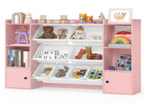 Pink Kids Toy Organizer with 8 Storage Bins, Anti-Tipping Design Open Shelves Cabinet for 3 Years 11264051