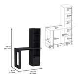 Writing Desk With Bookcase and Cabinet, Black B097120596