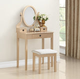 ZNTS Moniys Wood Moniya Makeup Vanity Table and Stool Set, Gold T2574P163830