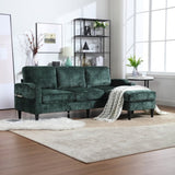 UNITED WE WIN Sofa for three, solid wood frame, Chenille fabric, side pocket, with two cup holders, W1568142741