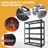 59 Inches Wide Black Metal Shelves, with 5 Removable Dividers, Large Capacity, Strong Load Bearing, W328P276857