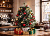 3FT Frosted Artificial Christmas Tree in Cement Pot, Pre-Lit Warm White LED Lights 8 Lighting Modes, 28016160
