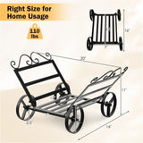 Mobile Firewood Storage Rack - 110 lbs Capacity Steel Frame, 5" Wheels 33307865