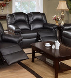 Motion Loveseat 1pc Couch Living Room Furniture Black Bonded Leather B011P205230