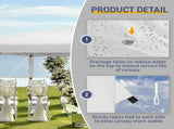10'x20' Instant Pop Up Canopy Tent White, No Sidewalls Design, 28/22mm Powder Coated Steel Frame, 94300314