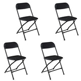 4pcs Injection Molding Classic Garden Plastic Folding Chair Black 93974905