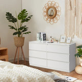 ZNTS FCH 6 Drawer Double Dresser for Bedroom, Wide Storage Cabinet for Living Room Home Entryway, White 76423691