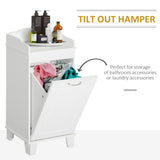 Free Standing Home Organizer Hamper, Bathroom Storage Cabinet, White Prohibited 57636576