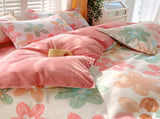 3 Piece Spring Pink Floral Duvet Cover Set for Women Adults Home Bedroom Pink Flowers Bedding Set 74460609