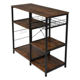 ZNTS 3-Tier Industrial Kitchen Baker's Rack Utility Microwave Oven Stand Storage Cart Workstation Shelf, 04294771