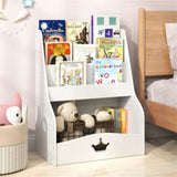 Kids 3-Tier Bookshelf & Toy Storage - Open Compartment Hidden Back Space, 24.5