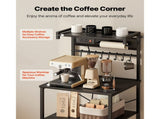 Kitchen Bakers Rack with Power Outlet, 4.6ft Cable, 23.6" Wide with Sturdy X-Shaped Support, 8 77488064