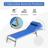 Patio Chaise Lounge Set, 3 Pieces Adjustable Aluminum Backrest Pool Lounge Chairs Textilene W1859109864