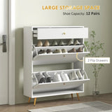 White shoe cabinet with adjustable shoe rack 34135365