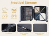 28" Large Suitcase, ABS Hardshell, Upgraded Crack-Resistant Iron Handle, Combination Lock, 360&deg W2787P536189