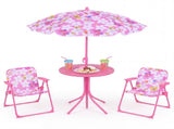 Kids Picnic Table Set with Adjustable Umbrella 3PCS Outdoor Furniture for Ages 3-6 78146851