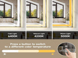 24x32" Gold Tempered Mirror Dual LED Light Strips Front and Back LightingUnable ship on weekends, 94264262