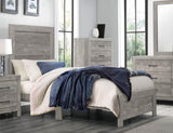 Rustic Gray Finish Twin Size Panel Bed Wooden Bedroom Furniture 1pc, Bed in a Box B011P248599
