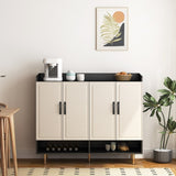 Sideboard,Shoe Cabinet with 4 Doors Large Modern Shoe Storage Organizer Cabinet with Adjustable W1321P179526