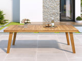 69" Acacia Wood Outdoor Dining Table with Slatted Top, 300 lbs Weight Capacity, Ideal for Patio & N779P234500N