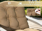 2-Pack Khaki Tufted High Back Chair Cushions Set Non-Slip Patio Furniture Pad for Outdoor Living 62645039