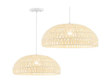 Height-Adjustable Farmhouse Rattan Pendant Lights with Adjustable Hanging Rope 64200391