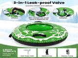 600D Waterproof Oxford Cloth Snow Sled, Reinforced Handles Removable Tow Strap for Adults Kids-Green 02887197
